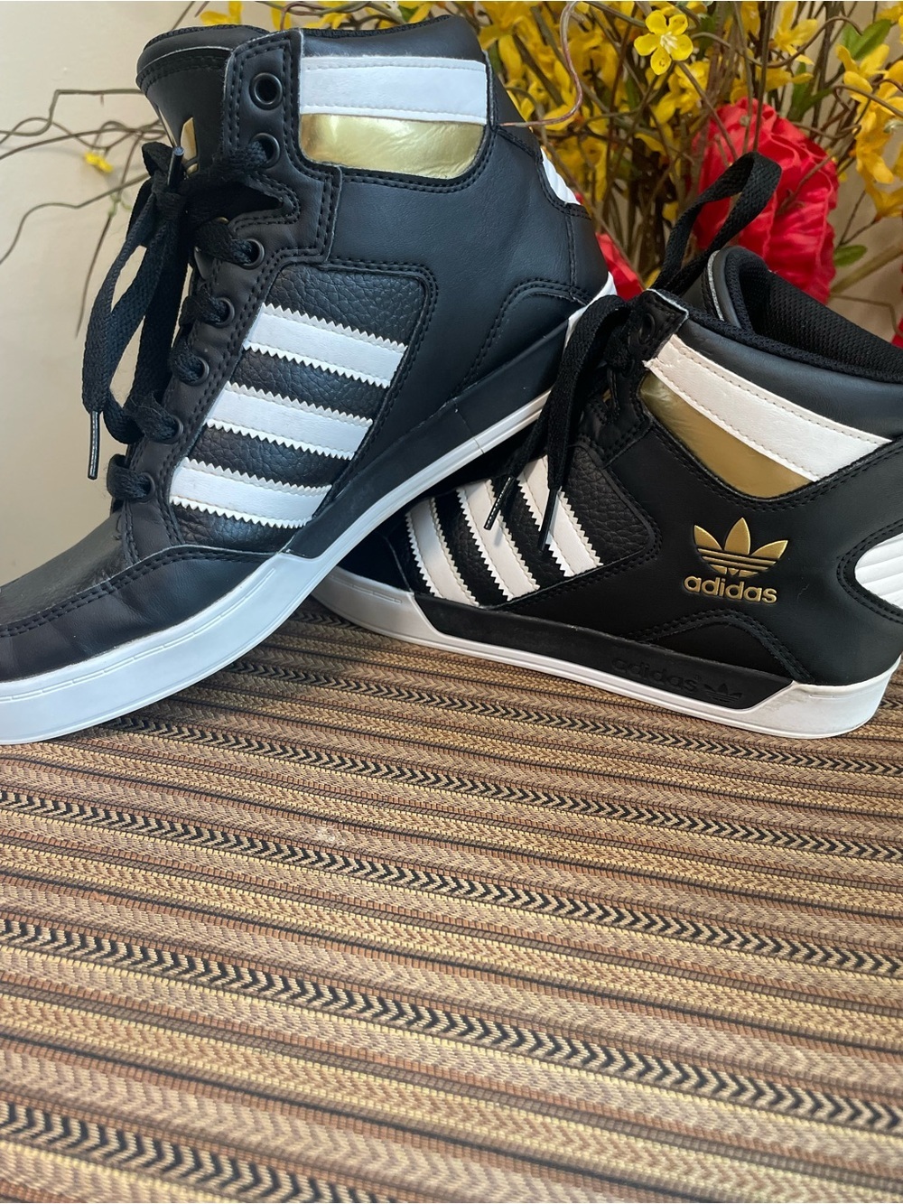Adidas Hard Court High Black White Gold - Men’s 7